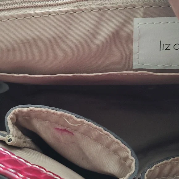 Liz Claiborne Burgundy Faux Croc Purse - Picture 4 of 6